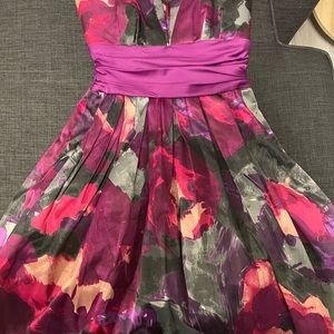 Multi color dress, fit and flare style, worn once